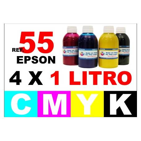Epson 55, 55 XL pack 4 botellas 1 L. CMYK