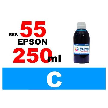Epson 55, 55 XL botella 250 ml. tinta cian