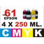 Epson 61, 61 XL pack 4 botellas 250 ml. CMYK