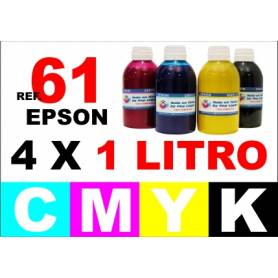 Epson 61, 61 XL pack 4 botellas 1 L. CMYK