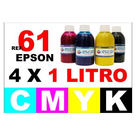 Epson 61, 61 XL pack 4 botellas 1 L. CMYK