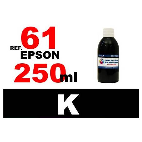 Epson 61, 61 XL botella 250 ml. tinta negra