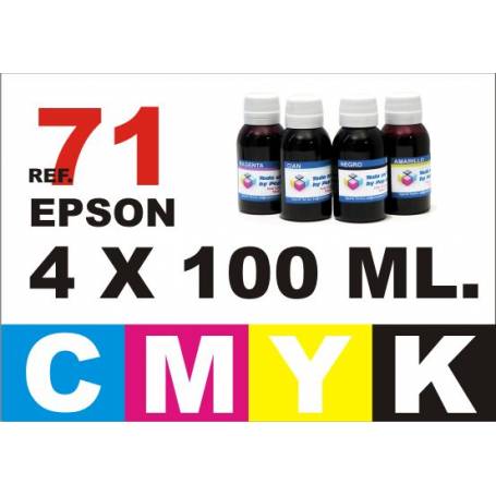 Epson 71, pack 4 botellas 100 ml. CMYK