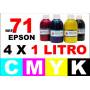 Epson 71, pack 4 botellas 1 L. CMYK