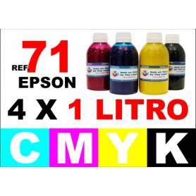 Epson 71, pack 4 botellas 1 L. CMYK