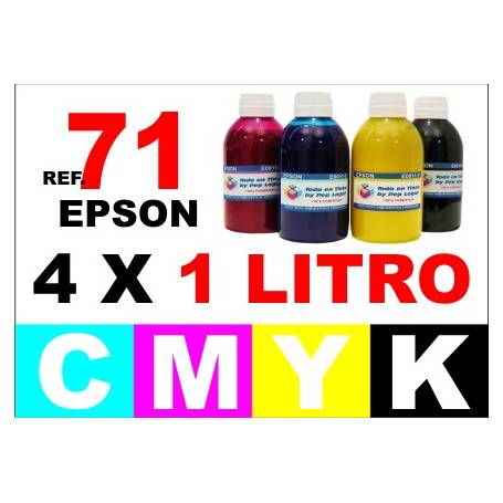 Epson 71, pack 4 botellas 1 L. CMYK