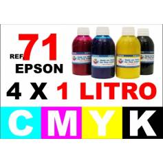 Epson 71, pack 4 botellas 1 L. CMYK