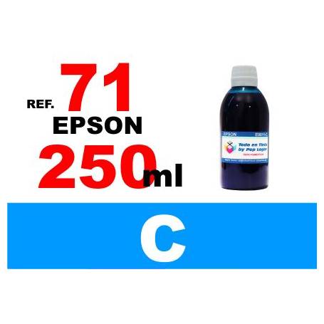 Epson 71, botella 250 ml. tinta cian