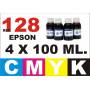 Epson 128, 129, 130 pack 4 botellas 100 ml. CMYK