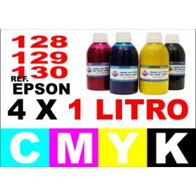 Epson 128, 129, 130 pack 4 botellas 1 L. CMYK