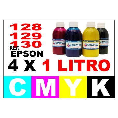 Epson 128, 129, 130 pack 4 botellas 1 L. CMYK