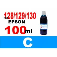 Para cartuchos Epson 128 129 130 botella 100 ml. tinta compatible cian 