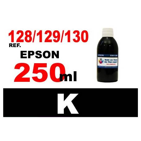 Epson 128, 129, 130 botella 250 ml. tinta negra