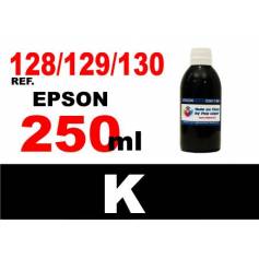 Para cartuchos Epson 128 129 130 botella 250 ml. tinta compatible negra