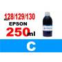 Epson 128, 129, 130 botella 250 ml. tinta cian