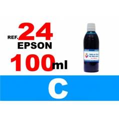 Para cartuchos Epson 24 xl botella 100 ml. tinta compatible cian 