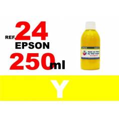 Para cartuchos Epson 24 xl botella 250 ml. tinta compatible amarilla