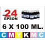 Epson 24 XL pack 6 botellas 100 ml. CMYKpCpM