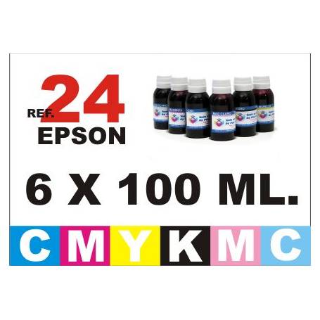 Epson 24 XL pack 6 botellas 100 ml. CMYKpCpM