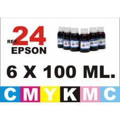 Epson 24 XL pack 6 botellas 100 ml. CMYKpCpM