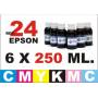 Epson 24 XL pack 6 botellas 250 ml. CMYKpCpM
