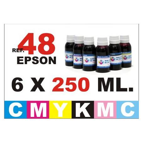 Epson 48 pack 6 botellas 250 ml. CMYKpCpM