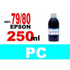 Para cartuchos Epson 79, 80 y 378 botella 250 ml. tinta compatible cian photo