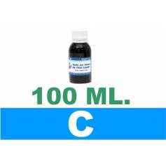 100 ml. tinta cian colorante para cartuchos para Hp