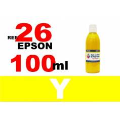 Para cartuchos Epson 26 xl botella 100 ml. tinta compatible amarilla