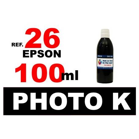 Epson 26 XL botella 100 ml. tinta negra photo