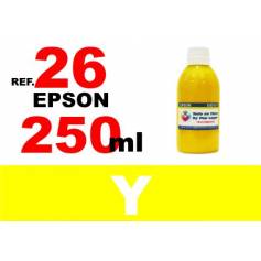 Para cartuchos Epson 26 xl botella 250 ml. tinta compatible amarilla