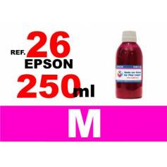 Para cartuchos Epson 26 xl botella 250 ml. tinta compatible magenta 