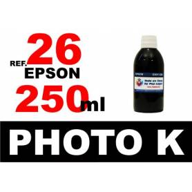 Epson 26 XL botella 250 ml. tinta negra photo