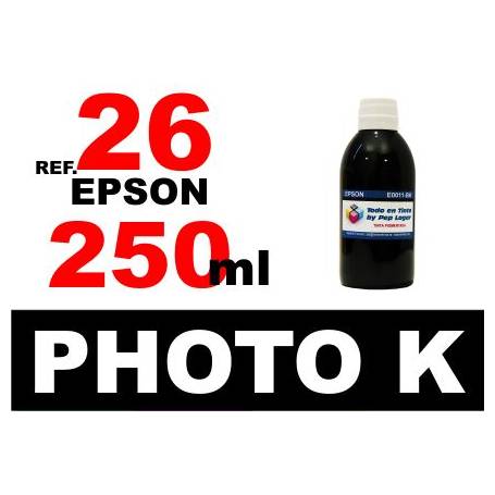Epson 26 XL botella 250 ml. tinta negra photo