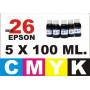 Epson 26 XL pack 5 botellas 100 ml. CMYK