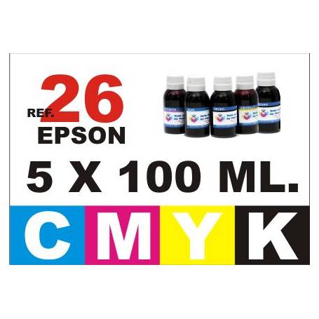 Epson 26 XL pack 5 botellas 100 ml. CMYK