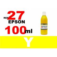 Para cartuchos Epson 27 botella 100 ml. tinta compatible amarilla