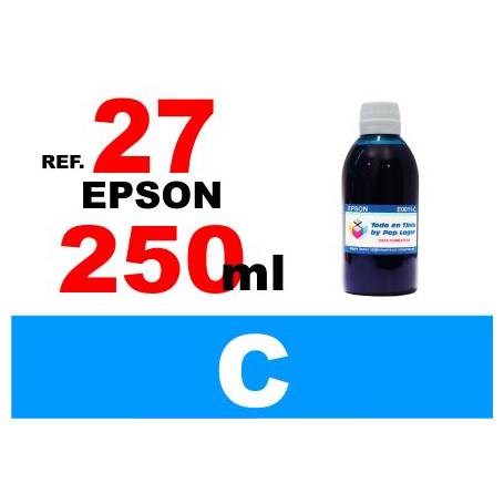 Epson 27, botella 250 ml. tinta cian