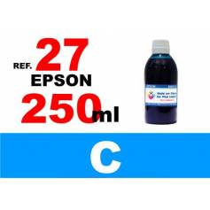 Para cartuchos Epson 27 botella 250 ml. tinta compatible cian 