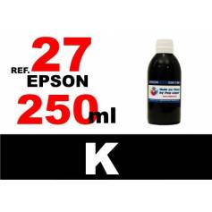 Para cartuchos Epson 27 botella 250 ml. tinta compatible negra