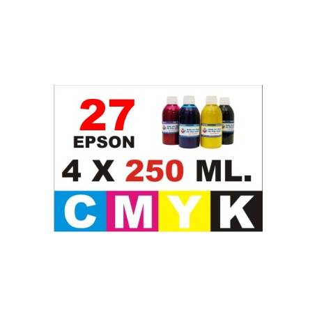 Epson 27, pack 4 botellas 250 ml. CMYK