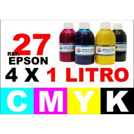 Epson 27, pack 4 botellas 1 L. CMYK