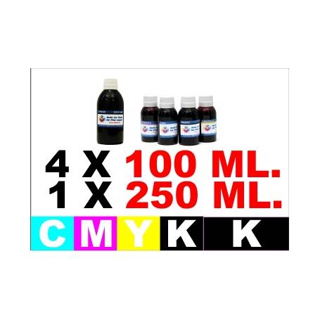 5 botellas de tinta Canon PG-520 CL-521 ( Bkpg 250 ml. cmyk 100 ml. )