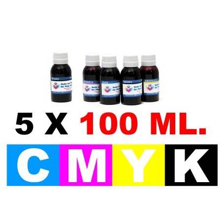 pack 4 botellas de 250 ml. tinta para cartuchos HP cmyk