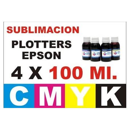 4 botellas 100 ml. de tinta de sublimacion para plotters 42 pulgadas