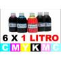 pack 6 botellas de 1 Litro tinta multiuso colorante para Epson cmykCcMc 