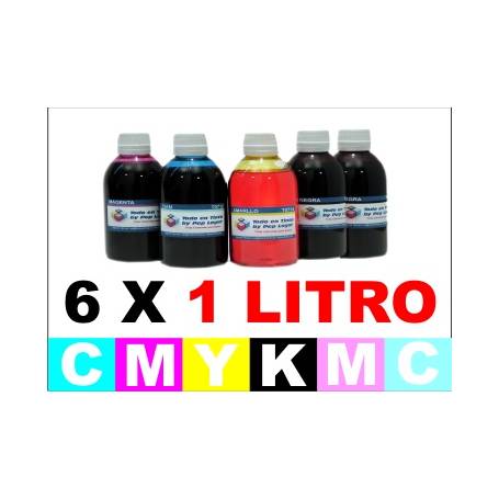 pack 6 botellas de 1 Litro tinta multiuso colorante para Epson cmykCcMc 