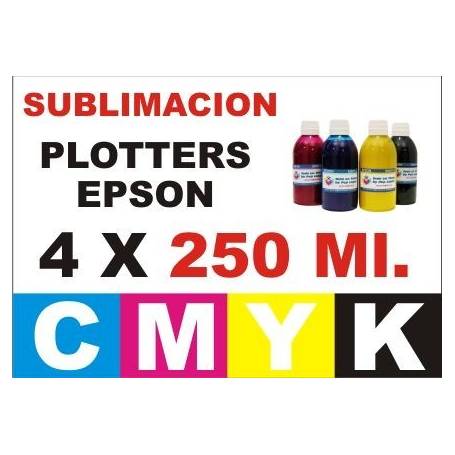4 botellas 250 ml. de tinta de sublimacion para plotters 42 pulgadas