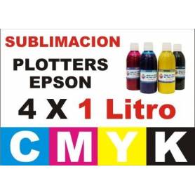 4 botellas 1 Litro de tinta de sublimacion para plotters 42 pulgadas