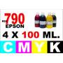 Epson 790 pack 4 botellas 100 ml. CMYK